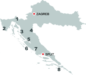 Karta Kroatiens nationalparker